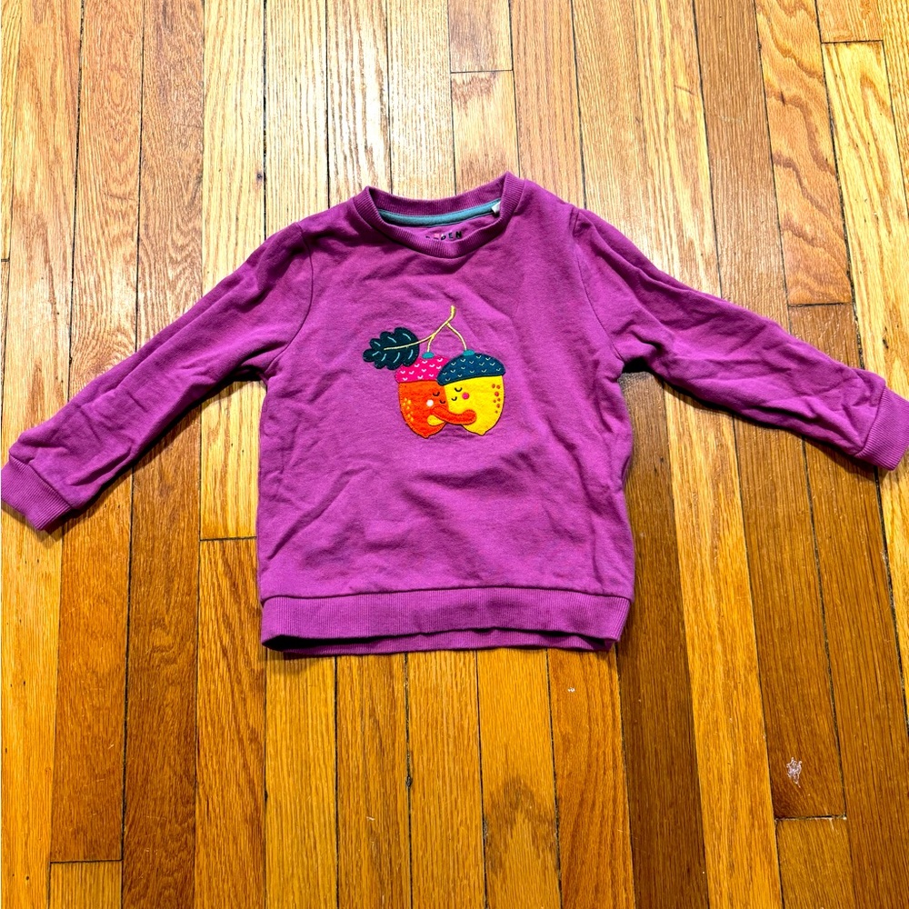Mini Boden Appliqué Acorn Sweatshirt, size 3-4Y, gently used